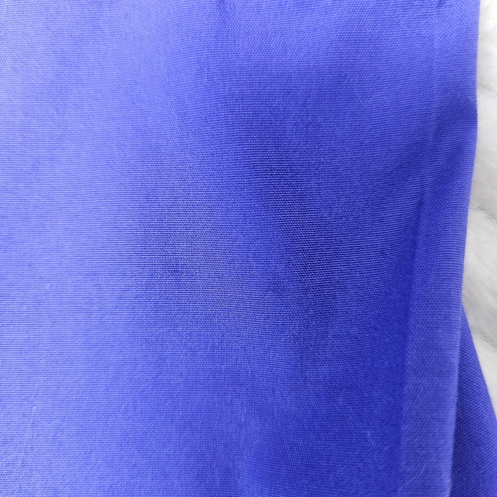 Chico's No-Iron Stretch Shirt Women 3.5 Royal Blue Roll Tab Button Down Cotton - Picture 12 of 14